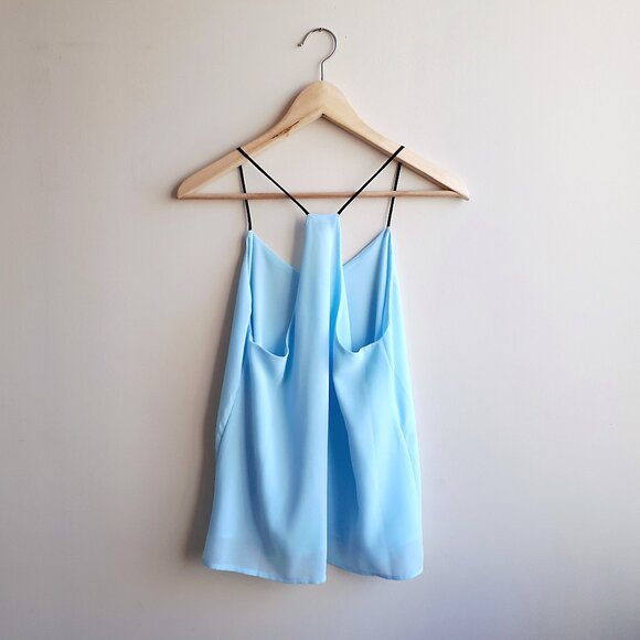 SPENSE Racerback Tank Top with Contrasting Straps in Sky Blue - Picture 2 of 11